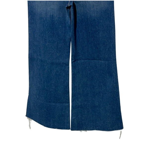 MOTHER JEANS WOMENS SIZE 26 THE ROLLER FRAY HIGH-RISE WIDE LEG FLARE BLUE NEW - Picture 11 of 13